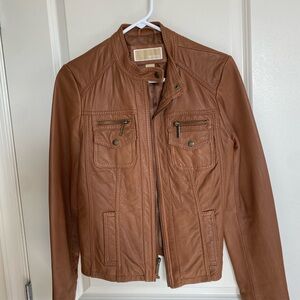 Michael Kors Tan Leather Jacket
